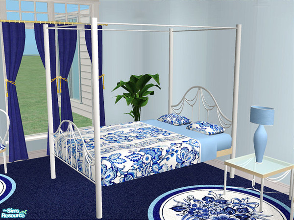 Sims 2 — Claire Bedroom - Bed Frame by detimgi — 7 new meshes.Also in the set is a recolor of the jlk 2x2 round rug.Props