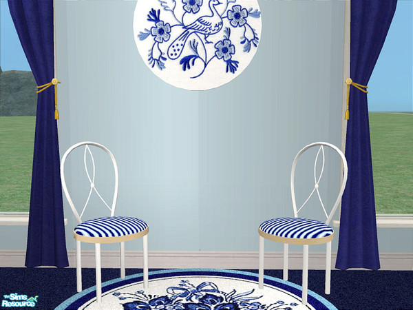 Sims 2 — Claire Bedroom - Chair by detimgi — 7 new meshes.Also in the set is a recolor of the jlk 2x2 round rug.Props are