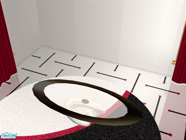 Sims 2 — Ricca Noir - Coffee Table by detimgi — A recolor of the Ricca living set in gray,black and red