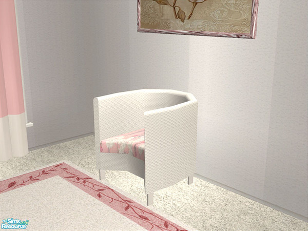 Sims 2 — Spell Living Pink - Chair by detimgi — A pink and white recolor of the Spell living room