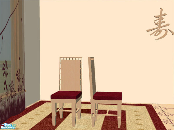 Sims 2 — Melu Dining 2 - Chair by detimgi — Recolor of the Melu Dining Room in maple wood and burgundy