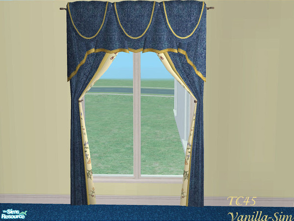 Sims 2 — TC45 Country Parlor - Curtains by detimgi — Recolor of the double tieback curtains from the base game