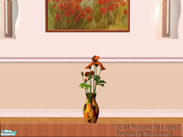 Sims 2 — TC64 Lucia Living Room - Poppy Vase by detimgi — Recolor of the Lucia Living Room by Shakeshaft using textures