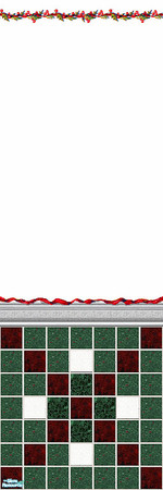 Sims 2 — Mistletoe Ribbon Match by Lorah — A beautiful duo in red and green tile. Happy Holidays.