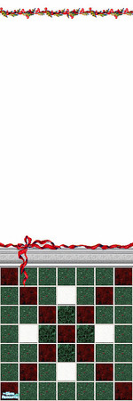 Sims 2 — Mistletoe Bowed Match by Lorah — A beautiful duo in red and green tile. Happy Holidays.