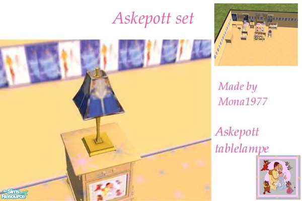 Sims 2 — Askepott bordlampe by mona1977 — Askepott set. Askepott = Cindarella. ;-)