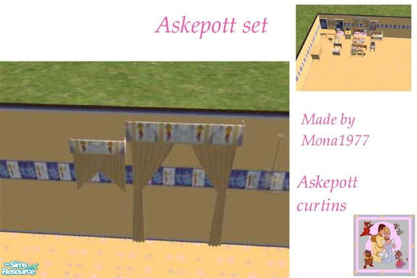 Sims 2 — Askepott curtins by mona1977 — Askepott set. Askepott = Cindarella. ;-)
