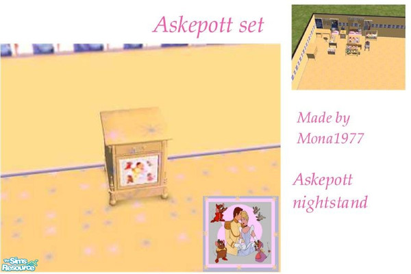 Sims 2 — Askepott nightstand by mona1977 — Askepott set. Askepott = Cindarella. ;-)
