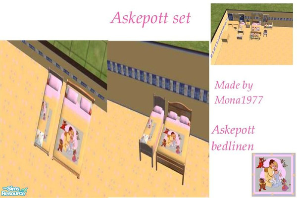 Sims 2 — Askepott bedlinnen by mona1977 — Askepott set. Askepott = Cindarella. ;-)