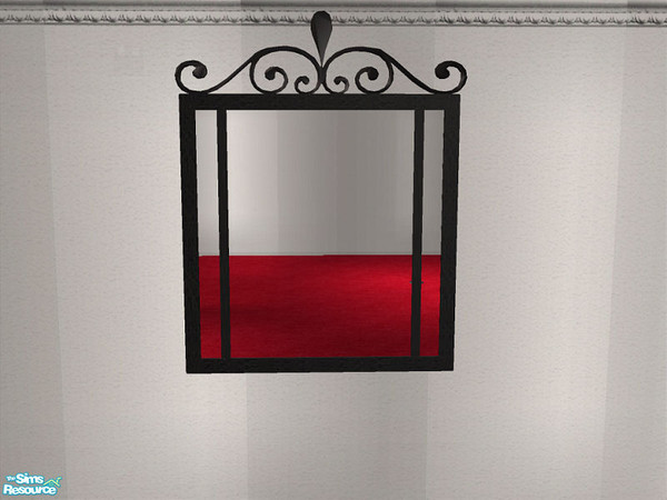 Sims 2 — Halle In Black - Mirror by detimgi — Black stained wood recolor of the Halle bedroom set.Recolor of the 2x3 oval