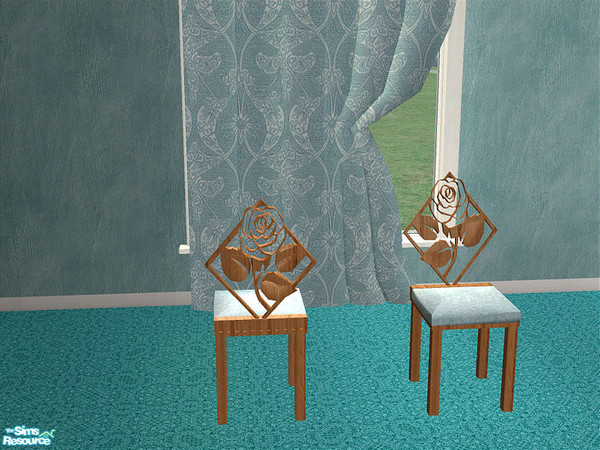 Sims 2 — Rose Dining 2 - Chair by detimgi — A darker recolor of the rose dining room with one new mesh,the curtains