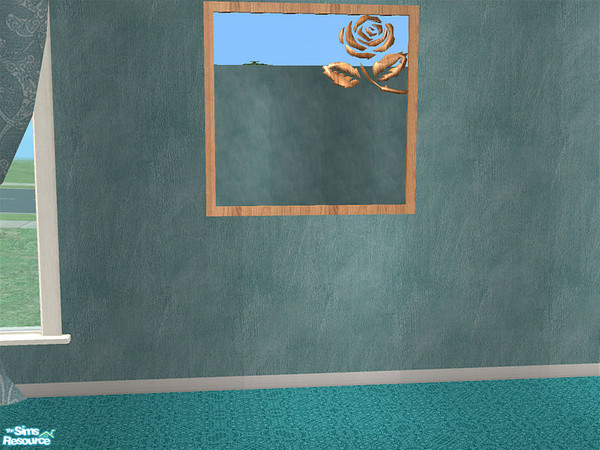 Sims 2 — Rose Dining 2 -Mirror by detimgi — A darker recolor of the rose dining room with one new mesh,the curtains