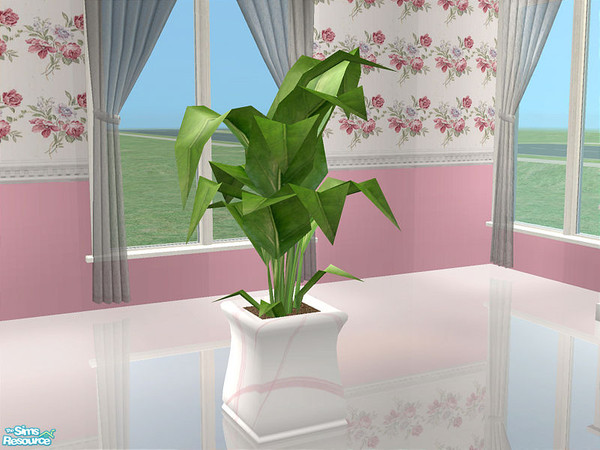 Sims 2 — Rose Dining Room - Plant by detimgi — This is a fraken-mesh of the plant from the base game.I made it larger and