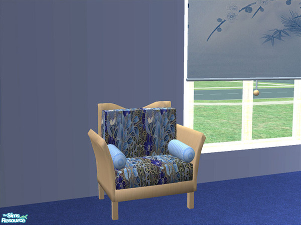 Sims 2 — Ice Living Room -chair by detimgi — Calming blues and light wood