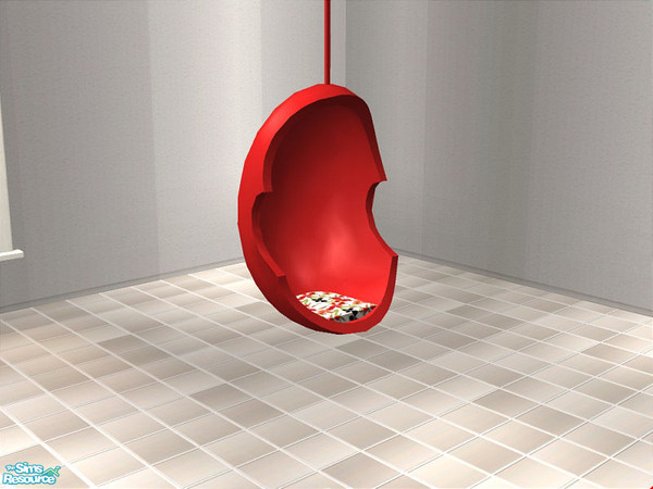 Sims 2 — Silly Egg Chair - Red by detimgi — Hanging red egg chair