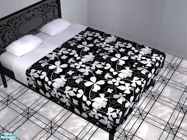 Sims 2 — Midnight Serenade - Bedding by detimgi — Various shades of grey mixed on black