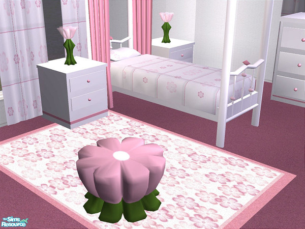 Sims 2 — Lil Princess Bedroom - Flower Ottoman by detimgi — Flower shaped seat for your little sim princess