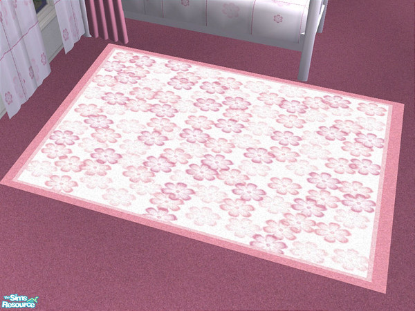 Sims 2 — Lil Princess Bedroom - Rug by detimgi — Flower rug in pink and white.New mesh 2x3