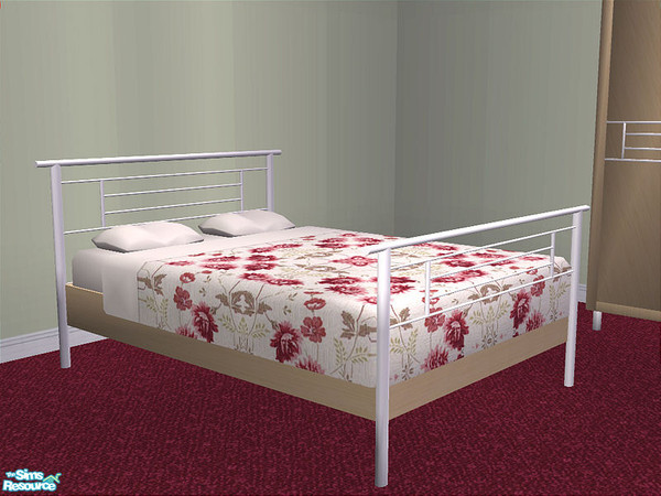 Sims 2 — Chathem Bedroom - Bedframe by detimgi — Contemporary bedframe made of maple wood and white metal**with corrected
