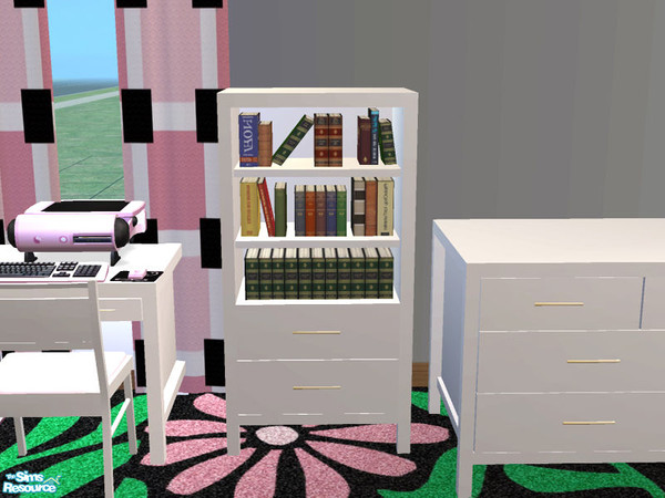 Sims 2 — Female Teen Bedroom - Bookcase by detimgi — recolor of the bookcase from the soho bedroom by waverly