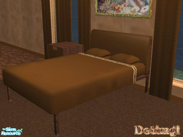 Sims 2 — Chocolate Bedroom - Bedframe by detimgi — recolor of true romance bedframe by nanshi nibble