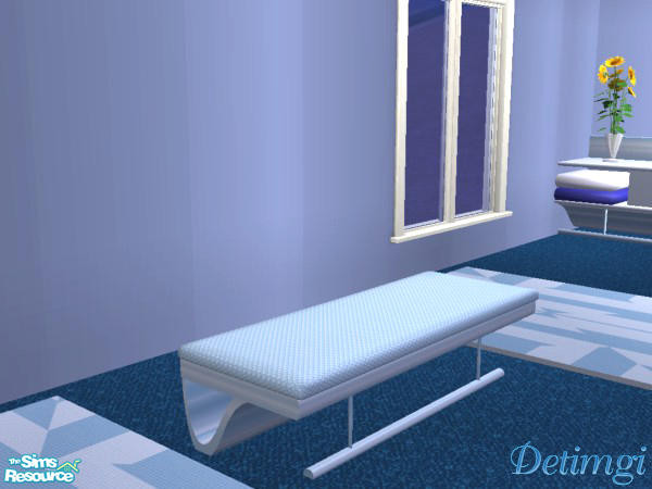 Sims 2 — Blue Steele Bedroom - Seat by detimgi — light blue recolor of manly minimalist bedroom seat