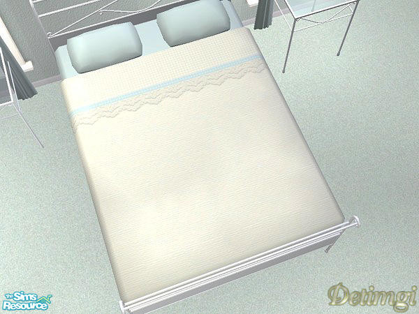 Sims 2 — Her Bedroom - Bedding by detimgi — Bedding for her in soft tones of yellow and green.