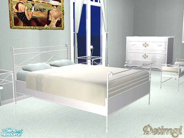 Sims 2 — Her Bedroom - Bedframe by detimgi — Recolor of Betterbesim's Romanza Bedroom bedframe