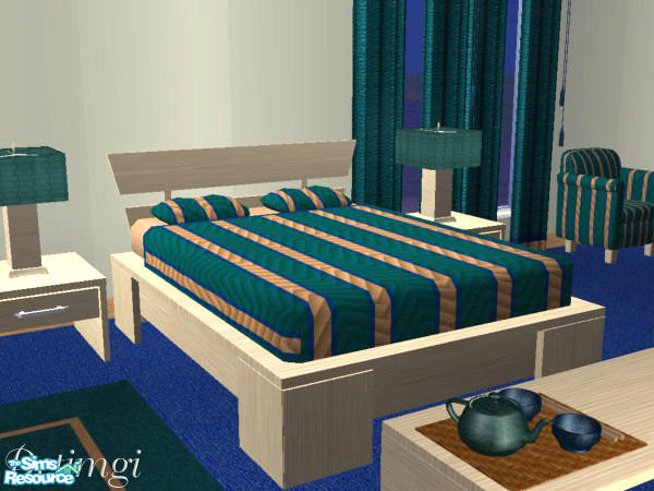 Sims 2 — His Bedroom - Bed Frame by detimgi — Part of zen bedroom set from Frances