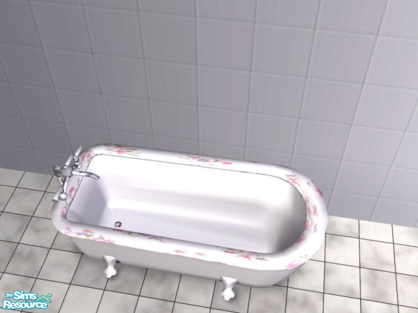 Sims 2 — My Colonial Tubs - Pure White by detimgi — white recolor of the maxis colonial tub with floral rim