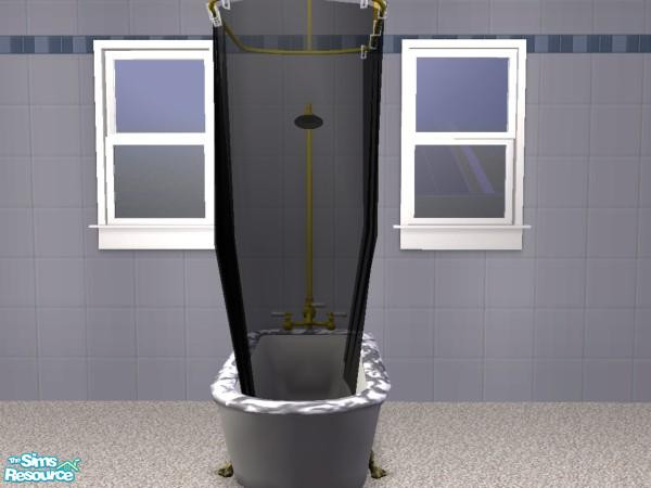 Sims 2 — Black Transparent Shower Curtain by detimgi — even more transparent shower curtains. Made by request