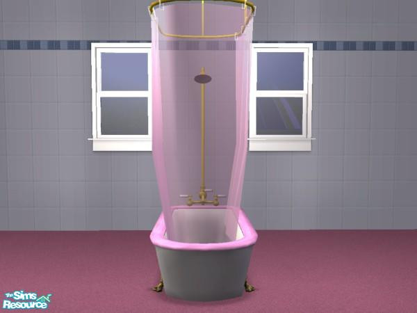 Sims 2 — Baby Pink Shower Curtain by detimgi — even more transparent shower curtains. Made by request