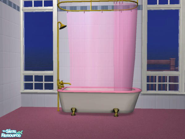 Sims 2 — Transparent shower curtains - pink by detimgi — more transparent shower curtains. Request from wolfstarz7