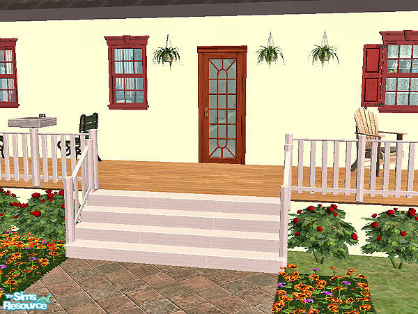 Sims 2 — Country Stairs - white wood by chrissy6930 — Recolor of my Country Stairs MESH in white wood. IMPORTANT: please