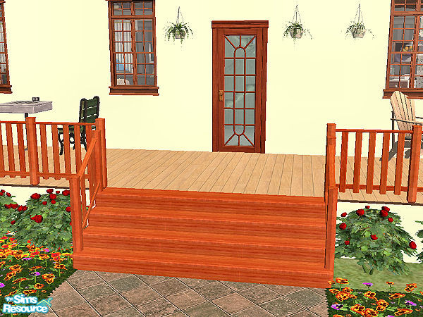 Sims 2 — Country Stairs - rosewood by chrissy6930 — Recolor of my Country Stairs MESH in rosewood. IMPORTANT: please read