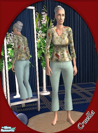 Sims 2 — am_efholiday07 by Cruella — Elder female holiday sleepwear. Just in time for the celebrations. Created