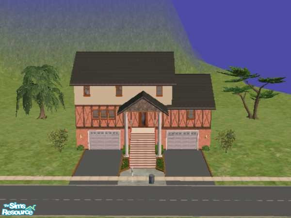 Sims 2 — The Kentucky by devoted2rusty — Brick split-level with three floors, three bedrooms, two and a half baths and
