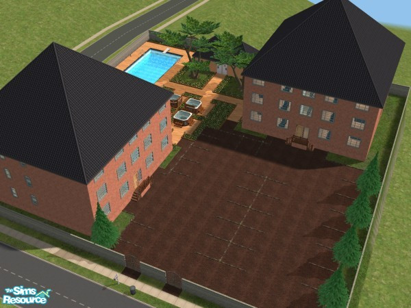 Sims 2 — Holters Mill by Jonners — Holters Mill has 12 partially furnished 2 bedroom apartments (With claimable doors),