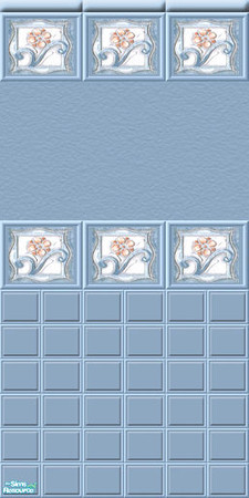 Sims 2 — Wall and floor - Set 3 - B32 Wall Set3 Blue1 by Birba32 — 