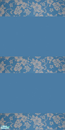 Sims 2 — Blue Flower Wall by Fooser — This wall will add elegance to any room. Warning: Keep out of the reach of