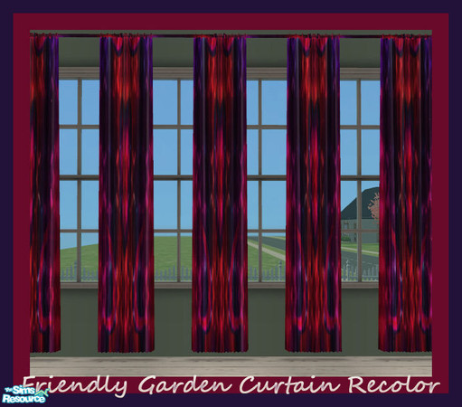 Sims 2 — The Friendly Garden Drapes by TearsRain — Long Drapes to recolored Mesh from parsimonious. 