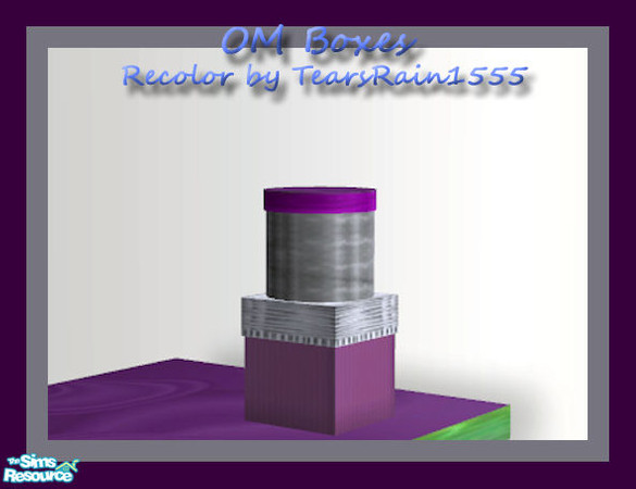 Sims 2 — Small Box Sculpture by TearsRain — OM from Avalon Creation recolored for the friendly Garden set 