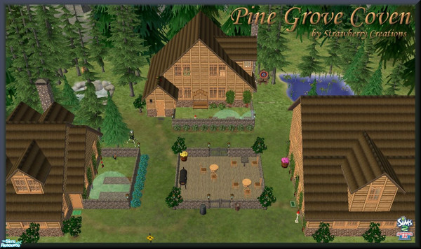 Sims 2 — Pine Cove Coven by Strawbz — Whether its dancing in the moonlight, relaxing in the rock pool, or fishing in the