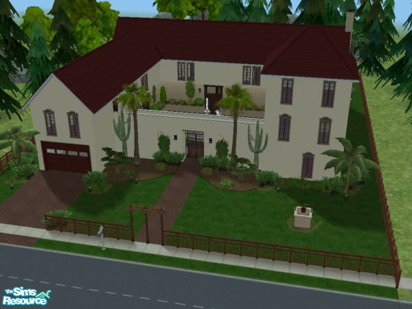 Sims 2 — Villa De Cinto by JCIssette — This lovely Spanish hacienda is move-in ready. Just bring your furniture. It is