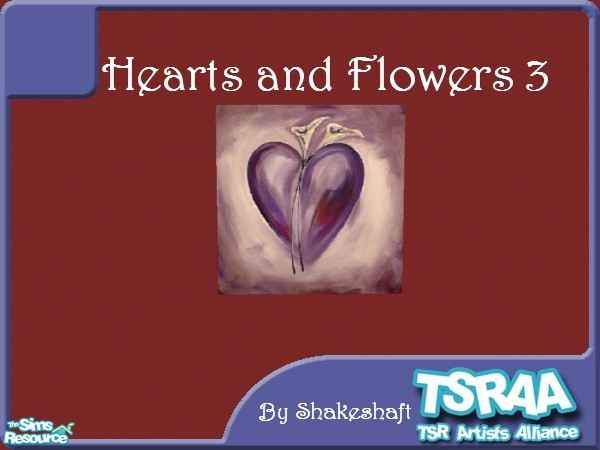 Sims 2 — Hearts and Flowers 3 by Shakeshaft — Part of a set of 3 Hearts and Flowers Prints. ** TSRAA Member **