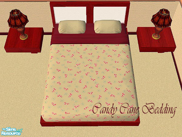 Sims 2 — Candy Cane Bedding by SpringwolfDecor — A small taste of Christmas in November! You'll need Bitzybus's Meshes