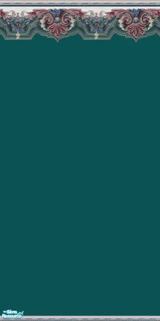 Sims 2 — lteal green by skinflin — a deep teal green wall with a modern border