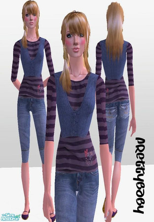 Sims 2 — Layer - Purple Denim by pretty_baby — 3 outfits for your lady. No mesh is needed. Enjoy