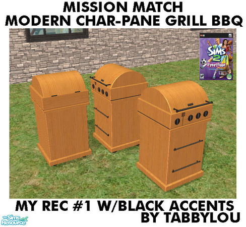 Sims 2 — TL - MM Char-PaneGrillBBQ Recolor01BlkWd by TabbyLou — My Recolor #1 Wood with Black accents Recolor of