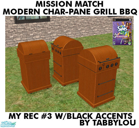 Sims 2 — TL - MM Char-PaneGrillBBQ Recolor03BlkWd by TabbyLou — My Recolor #3 Wood with Black accents Recolor of